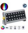 GLOBOSTAR® FLOODHENA 90643 Προβολέας Σποτ Wall Washer LED 48W 3840lm 30° DC 24V Αδιάβροχο IP65 Πολύχρωμο RGB Dimmable DMX512 - Bridgelux SMD Chip - Γκρι Ανθρακί - Μ39 x Π6 x Υ17cm - 3 Χρόνια Εγγύηση